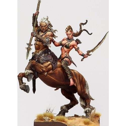 Unassambled 1/24 75mm ancient warriors include 2 WITH BASE Resin figure miniature model kits Unpainted
