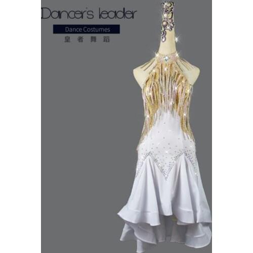 High-end Custom Latin Dance Dress Female Diamond Tassel Dance Skirt Adult Chacha Tango Stage Performance Costume
