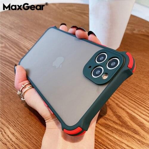 Camera Protection Bumper Case For iPhone 11 11 Pro Max XR XS Max X 8 7 6 6S Plus Matte Translucent Air-bag Shockproof Back Cover