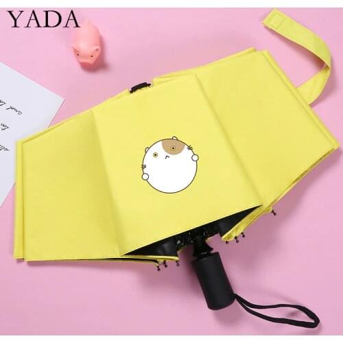 YADA INS New Cartoons Cat Pattern Automatic Umbrella Fold Women UV Rainproof Anime Umbrella Parasol Rain Sun Umbrellas YD200265