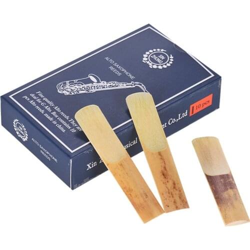 10pcs/ Box Normal Level G Alto Saxophone Sax Reeds Strength 2.5/ 2.0/ 3.0 for Beginner Saxophone Accessories Musical Instruments