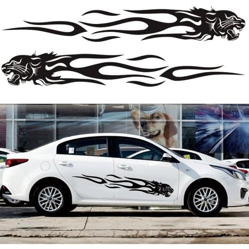 2 x Flame Car Sticker Body Side Truck Decal Vinyl Cheetah Flame Fun Fashion Modification Car Accessories