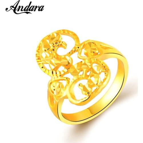 2019 New Gold Filled Rings High Quality Yellow Gold Color Fashion Jewelry Wedding Rings