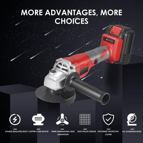 Cordless Angle Grinder Set 21V Brushless Motor Three Gear Speed Cordless Angle Grinder for Grinding Cutting Grooving Polisher
