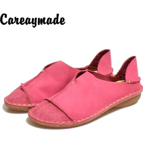 Careaymade-Genuine leather shoes ,Pure handmade boots ,The retro art mori girl shoes, Matte leather shoes,Lazy fashion shoes