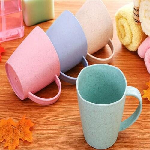 Coffee Tea Milk Drink Cup Toothbrush Cup for Home Bathroom Nordic Style Plastic Tea Cups Eco-Friendly Wheat Straw Cup