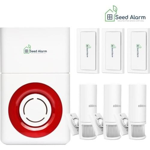 KOOCHUWAH GSM Signal Alarm Security System with Door Open closing Sensor and PIR Motion Detector