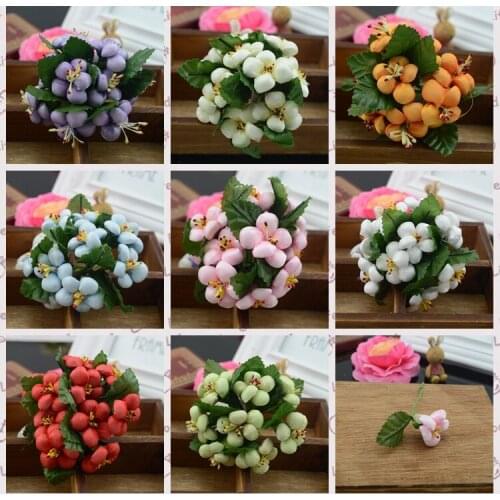 Artificial flowers good simulation flower garland candy box DIY bubble plum flower wrist corsage headdress material bouquet / 10