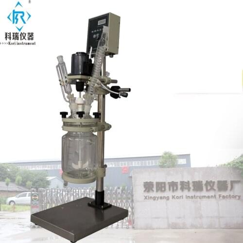 SF-1LChemical Lab instruments Double ylayer with high borosilicate GG3.3 Glass Reactor vacuum Stir reaction Solution