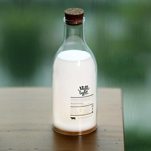 Milk Bottle Lamp Re-chargeable Safe Design Average Size Table Desk White Night Light Adjustable Waterproof Bedroom Bedside Lamps
