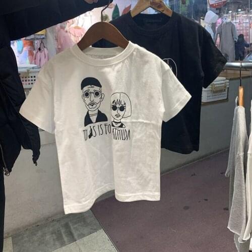 Fashion Childrens Summer Top Boys And Girls Personality Abstract Graffiti Street Printed Short Sleeve T-shirt