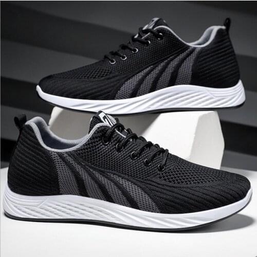 2021 Spring autumn New Men Casual Shoes Breathable Comfortable Lightweight Male Mesh Jogging Sport Walking Shoe Black 39-44
