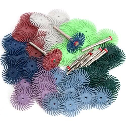 1Inch Radial Bristle Disc Kit Abrasive Brush 1/8" 3 2.35mm Shank Detail Polishing Wheel for Dremel Rotary Tool Accessories