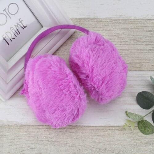 Newly 1 Pcs Women Girls Men Earmuff Solid Color Round Plush Durable For Winter Outdoor DOD886