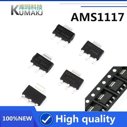 20PCS/LOT NEW&Original AMS1117 AMS1117-1.2 1.8 2.5 3.3 5.0V ADJ SOT-223 Voltage reducing IC of stabilized power supply chip