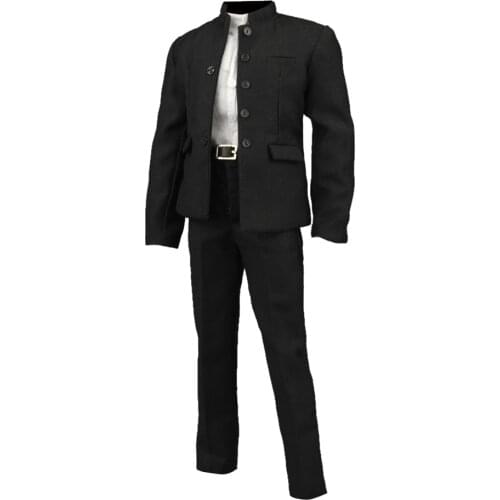 New Arrivals 1/6 Black Chinese Tunic Suit Coat Pants Shirt Set for 12'' Male Figure Body Clothes Clothing Doll Toys Access Gift