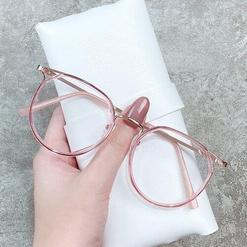 Fashion Women Men Round Myopia Glasses Cat Eye Nearsighted Eyewear Student Glasses with Diopters Minus -0.5 To -6.0