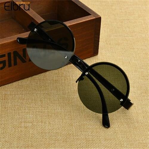 Elbru Round Reading Glasses Rimless Brown Lens Presbyopia Women Men Eyeglasses Male Resin Goggle Diopters 0+1+1.5+2+2.5+3+3.5+4