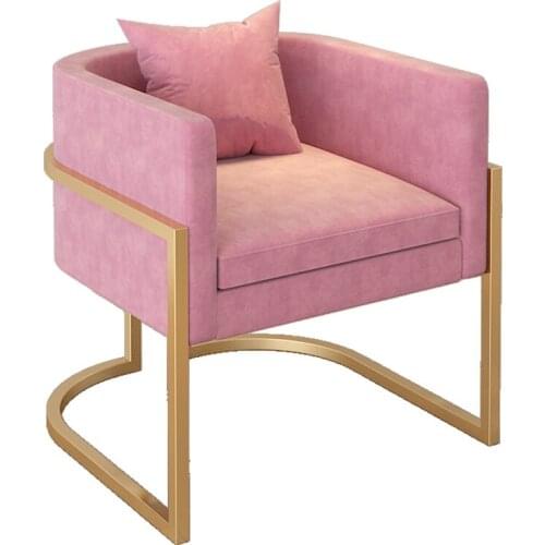 Simple Nordic Pink U type Sofa Chairs High-grade Light Luxury Soft Flannel Iron Phnom Penh Living Room Furnitures Customizable