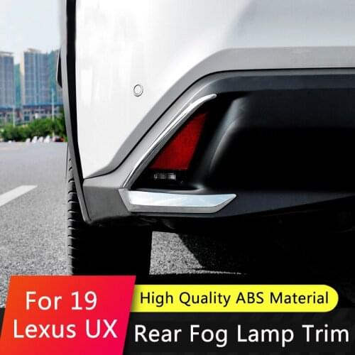 QHCP Rear Fog Lights Frame Cover Trims Strips Decorative Sticker ABS Chrome For Lexus UX 200 250H 260H 2019 Exterior Accessories