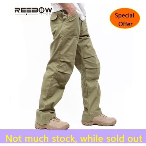 REEBOW TACTICAL Outdoor Sports Cotton Pants Men Trousers SWAT Combat Pants Overalls Military Trousers Breathable Tactical Pants