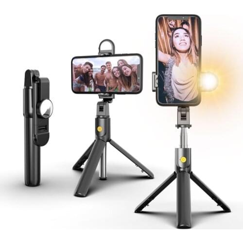 K10S Selfie Stick Bluetooth-compatible Fill Light Ring Tripod Foldable Monopods Universal Mobile Phone Bracket Handheld Gimbal