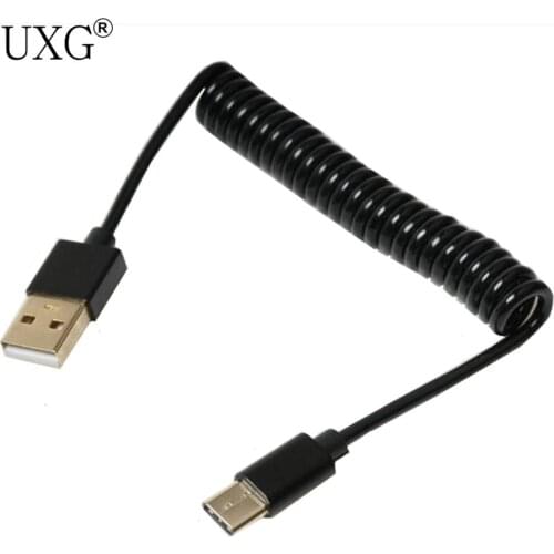 Spiral Coiled USB 3.1 C-TYPE male to 2.0 AM adapter adaptor Cable 1.0M 3FT