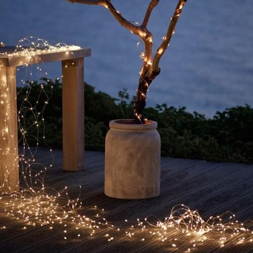 2M 600 LED Copper wire Fairy String Lights LED Vines Branch lights for Christmas Tree Party Decor with DC 12V 2A Adapter