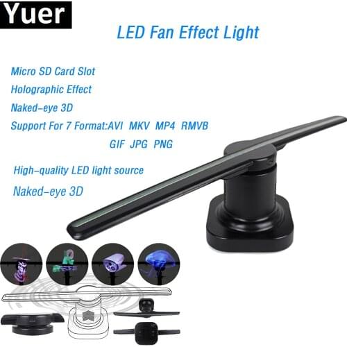 LED Holographic Projector Portable Hologram Player 3D Holographic Dispaly Fan Wide Uses For Subways Advertising KTV DJ Disco