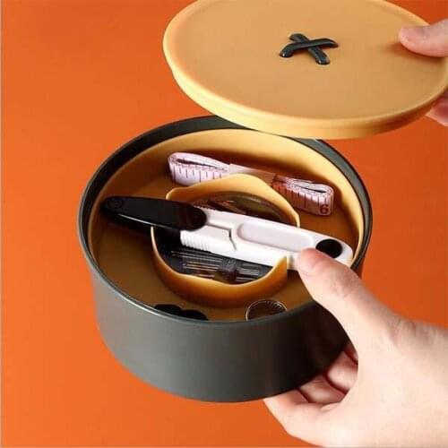 Almighty Sewing Tool Cute Button Shape Multifunction Sewing Kit Household Knitting Needles Box With Sewing Needles Travel Portab