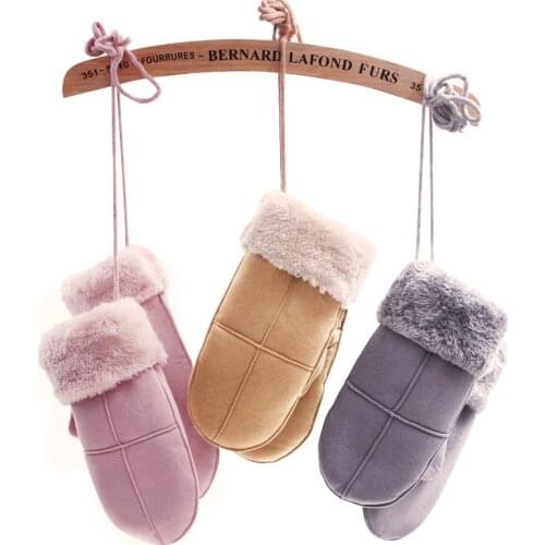 Mittens Ladies Winter Halter Neck Plus Velvet Thick Velvet To Keep Warm Riding Students Cute