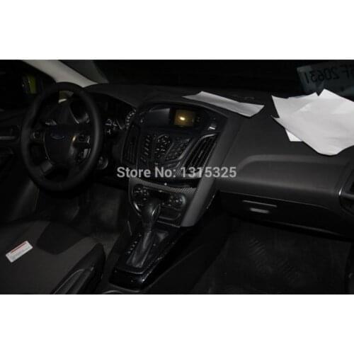 Aliauto Car-styling Carbon Fiber Vinyl Sticker Car Center Console Control Panel Stickers Special Designed for New Ford Focus