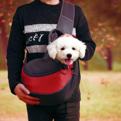 Breathable Pet Dog Carrier Outdoor Travel Handbag Pouch Mesh Oxford Single Shoulder Bag Sling Comfort Travel Tote Shoulder Bag