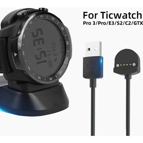 Chargers for Ticwatch Pro/e2/s2/c2/GTX/Pro 3 Portable Fast Charging Dock USB Data Charger Smart Watch Charging Accessories