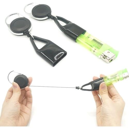 10Pcs Silicone Lighter Holder Sleeve Clip Regular Size Lighter Protective Cover With Retractable Keychain Smoking Accessories