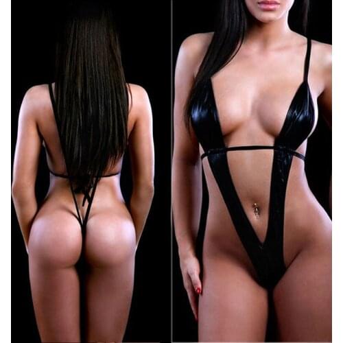 Women Swimwear Micro Bikini Bra Mini V-string Thong Slingshot One Piece Monokini