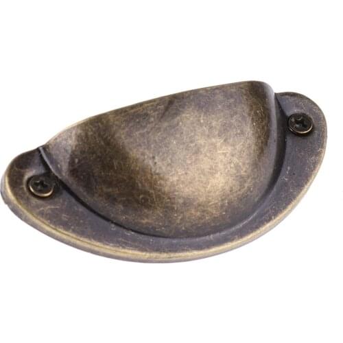 10 Pack 82mm Length Traditional Furniture Cabinet Hardware Bin Cup Drawer Handle Pulls with Screws