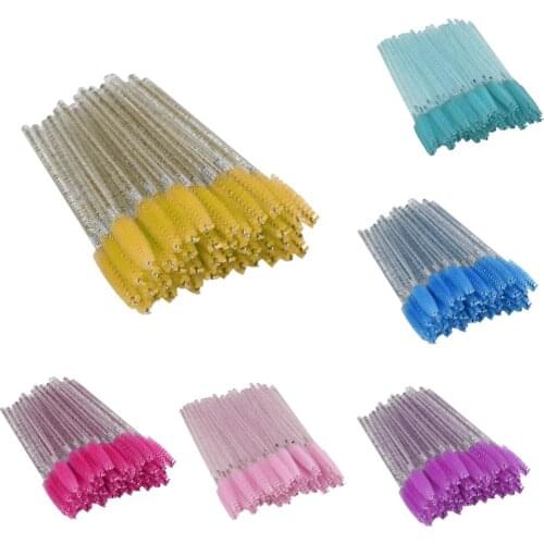 50 Packs Cosmetic Eyelash Grafting Mascara Wands Spiral Brushes Eyebrow Shaping Brushes Set Makeup Tools - 9.8 x 0.5 x 0.5cm
