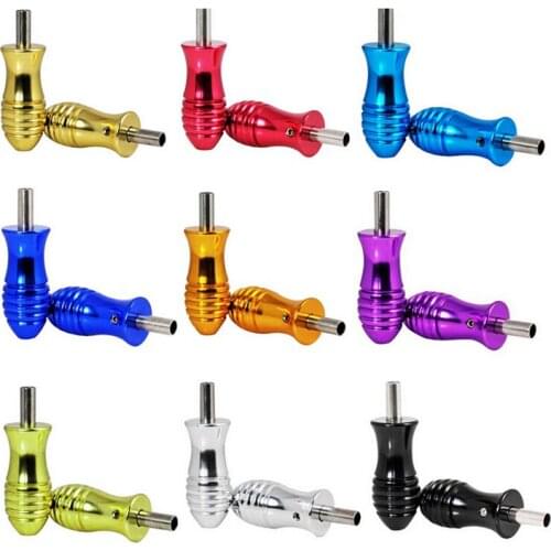 7pcs 25MM Aluminum Alloy Tattoo Grip With Back Stem 25mm Handle Grip Tattoo Tube Tip Kit Multi Color Free Shipping