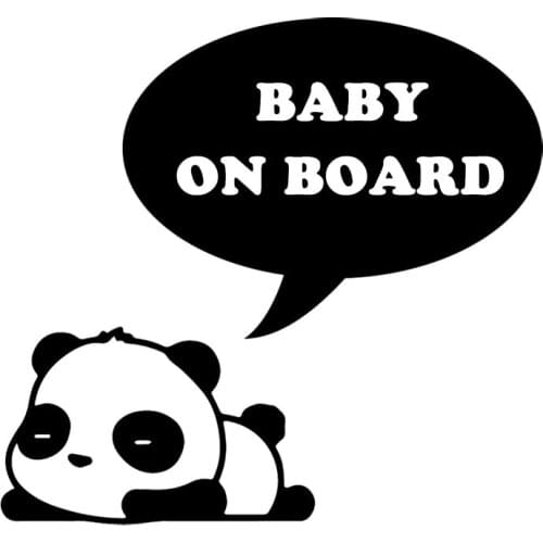 Car Sticker Sleeping Panda Cute Cartoon Car Sticker BABY ON BOARD Personality Decal Accessories Waterproof Black/white,15cm*14cm