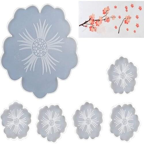 Large Flower Shape Resin Coaster Molds Fruit Cup Silicone Geode Agate Epoxy Resin Molds