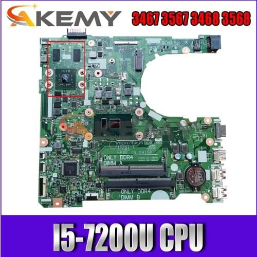 Brand New I5-7200U For Dell Vostro 3467 3567 3468 3568 Laptop Motherboard 15341-1 91N85 CN-0WKT3Y WKT3Y Mainboard 100%Tested