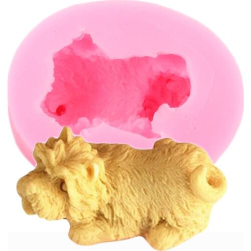 3D Ature Schnauzer Dog Handmade Soap Mold Chocolate Cake Decorating Tools DIY Fondant Silicone Molds Polymer Clay Candy Moulds