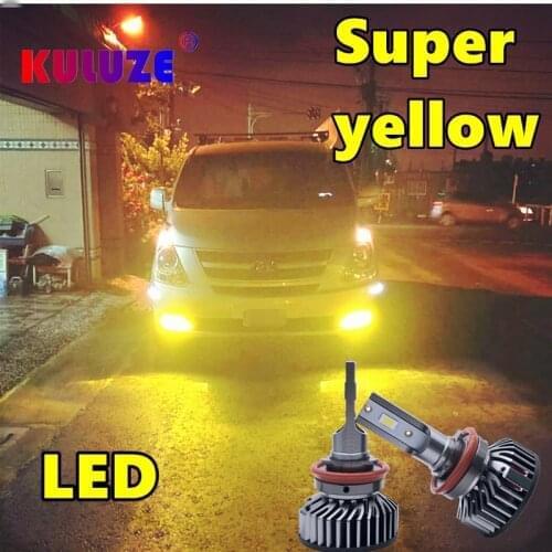KULUZE 3000K H7 H8 H9 H10 H16(JP) H27 Headlight Kit for Car H11 LED HB3 9006 HB4 9012 LED Bulbs 12V 24V Fog Lights