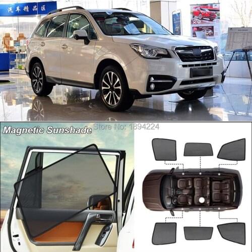 Car Side Windows Magnetic Sun Shade UV Protection Ray Blocking Mesh Visor For Subaru FORETER 2013-2018