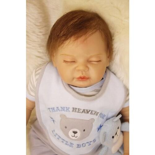 Boy bebes reborn 22"55cm real sleeping newborn baby silicone dolls toys for child gift bonecas reborn