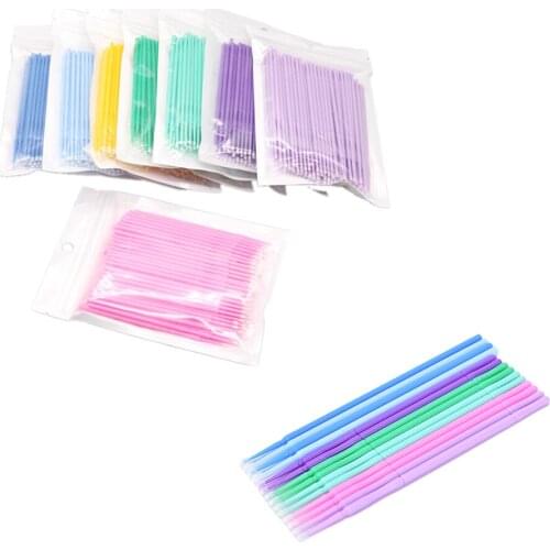 100Pcs/lot MicroBrush New False Eyelash Extension Round Cotton Stick Makeup Remover Hot Sale