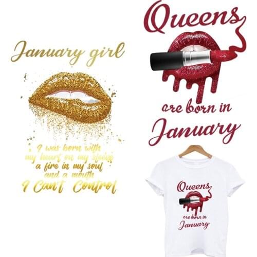 Fashion lips Clothes patch stripes heat-sensitive patches iron on transfers for clothing thermo stickers on clothes custom toppe