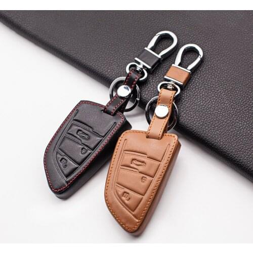 Fashion Men Leather Car Key Case Cover For BMW 1 2 5 Series 218i F48 X1 F15 F20 F30 X3 X5 X6 X7 F20 E34 E36 E90 E90 3 Buttons