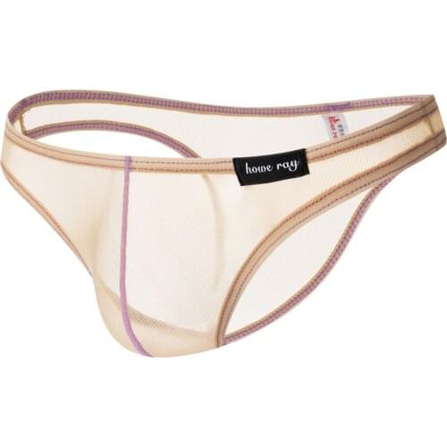 Men Gay Underwear Briefs Mens Sexy Breathable Mid Back Coverage Brief Underpants Shorts Male See Through Panties